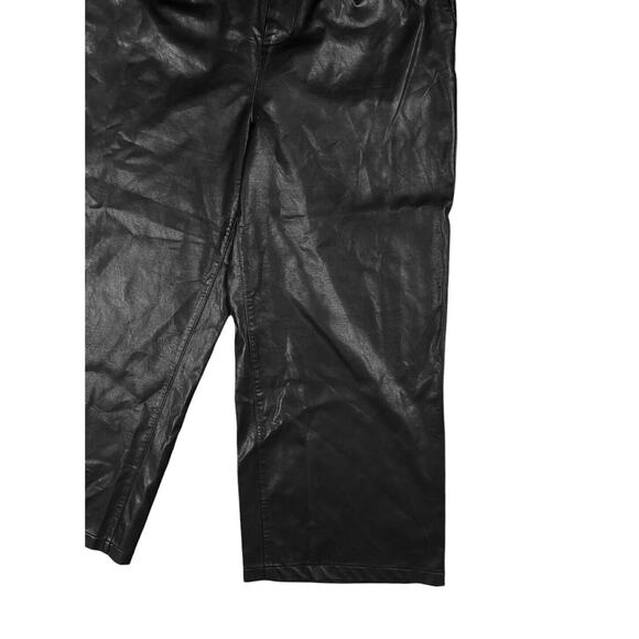 AFRM Tyler High Rise Fold Over Waistband Trousers Black Pants Wide Legs Size 31 - Picture 7 of 12